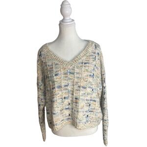 Storia Marbled Grid Sweater Ivory Cream